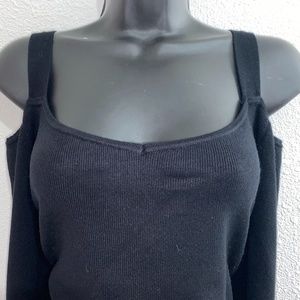 Black off-shoulder knit top